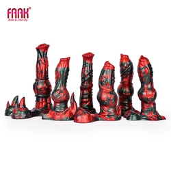 FAAK Fantasy Horse Penis Exaggerated testicle Silicone Dog Knot Dildo With Sucker Sex Toys For Women Masturbator Anal Plug