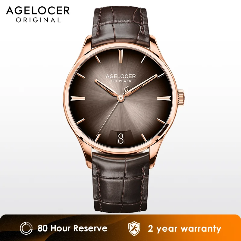 AGELOCER Original Budapest Watch Men's Luxury Gold Watch Big Calendar Automatic Mechanical Watch Birthday Gift for Men