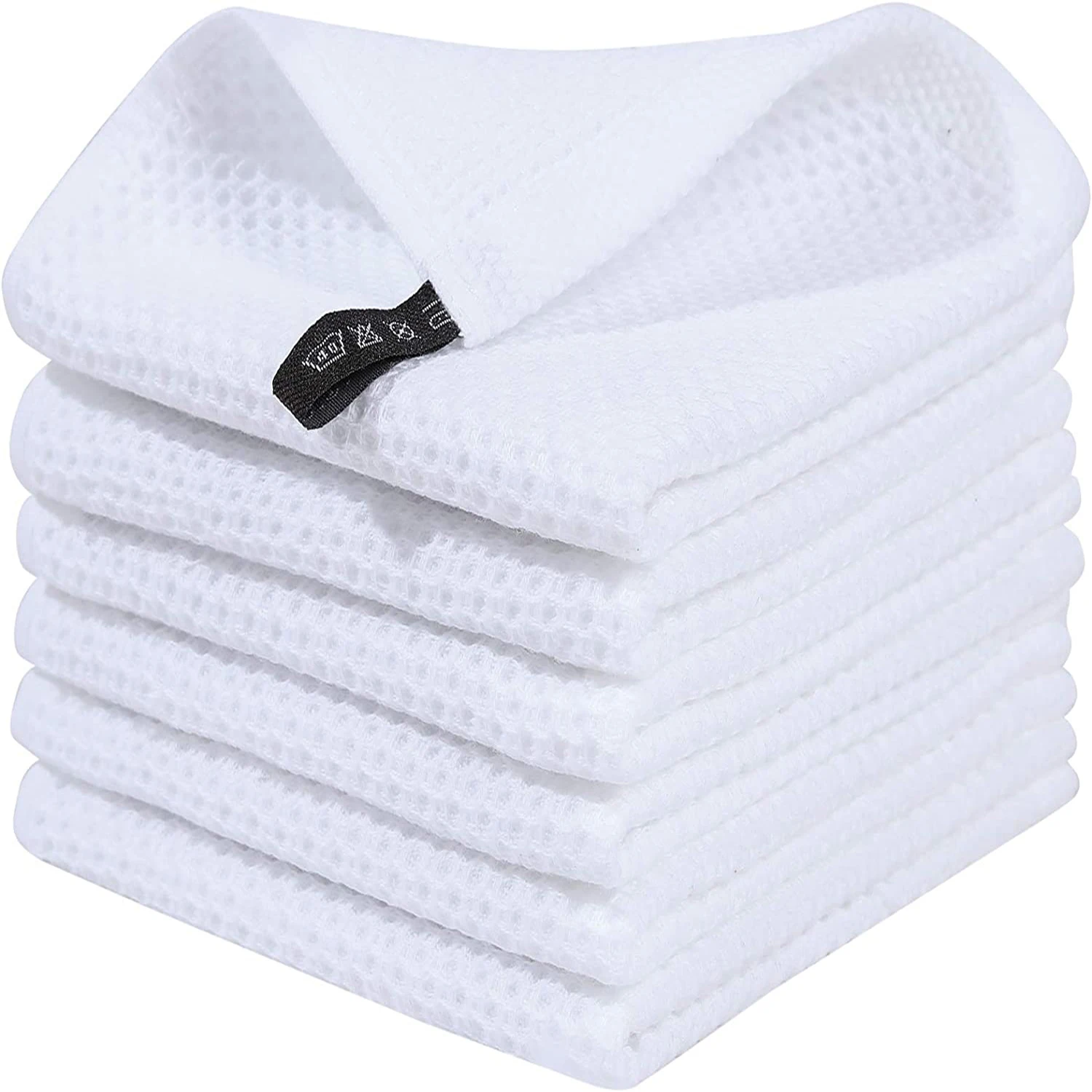 Cotton Honeycomb Kitchen Square Towel Set, Easy to Clean