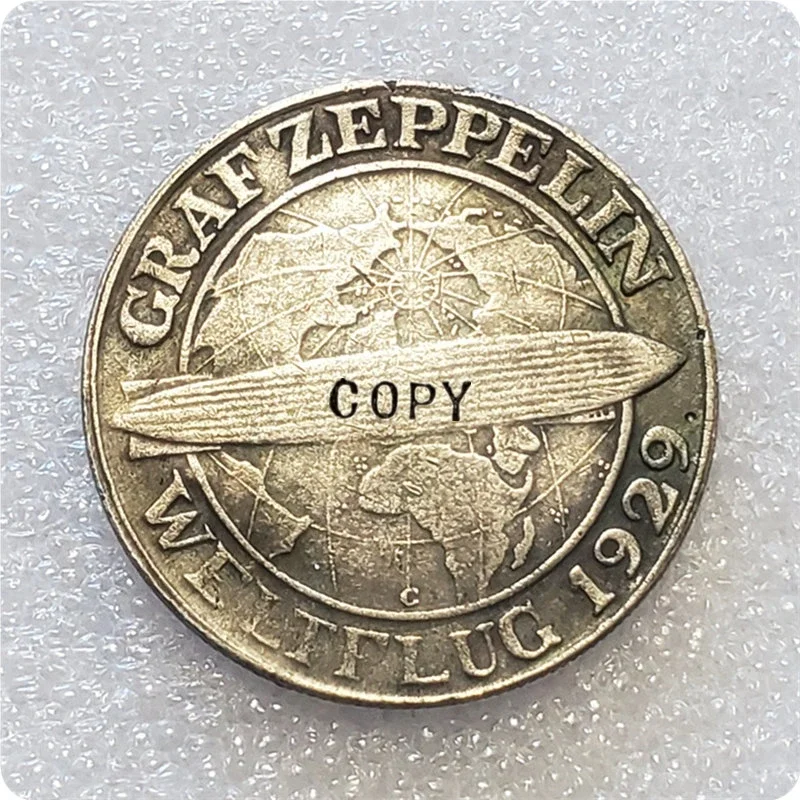 1930-C Germany 5 Reichsmark (Graf Zeppelin) Copy Coin Challenge Pocket Coins Christmas Gifts