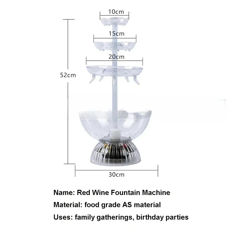 3-Tier Champagne Party Fountain Red Wine DispenserDrink Beer Waterfall 110V/ 220V