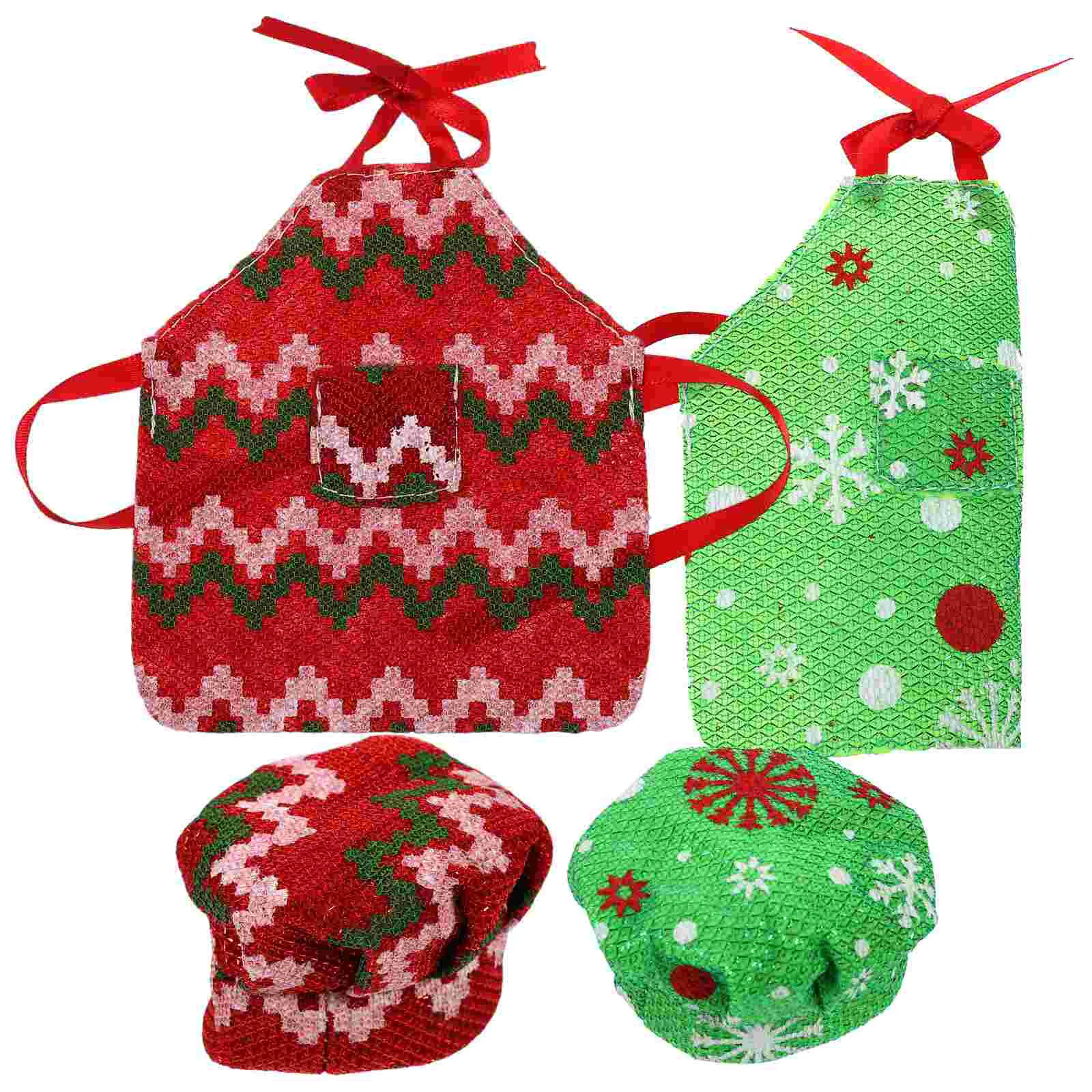 Kerst Element Schort Mini Outfit Poppen Decoratieve DIY Kerst Kleding Rekwisieten Kleine Decors Versieren