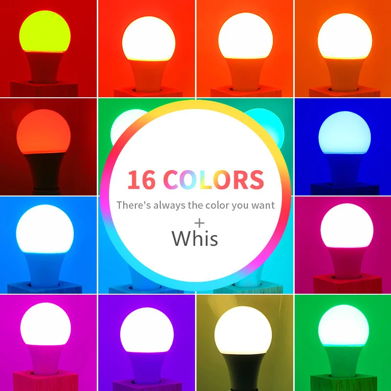 E27 LED RGB Lamp Spotlight Bulb AC 85-265V Atmosphere light  5W 9W 15W IR Remote Control Led Bulb Smart Led RGBW Lamp Home Decor