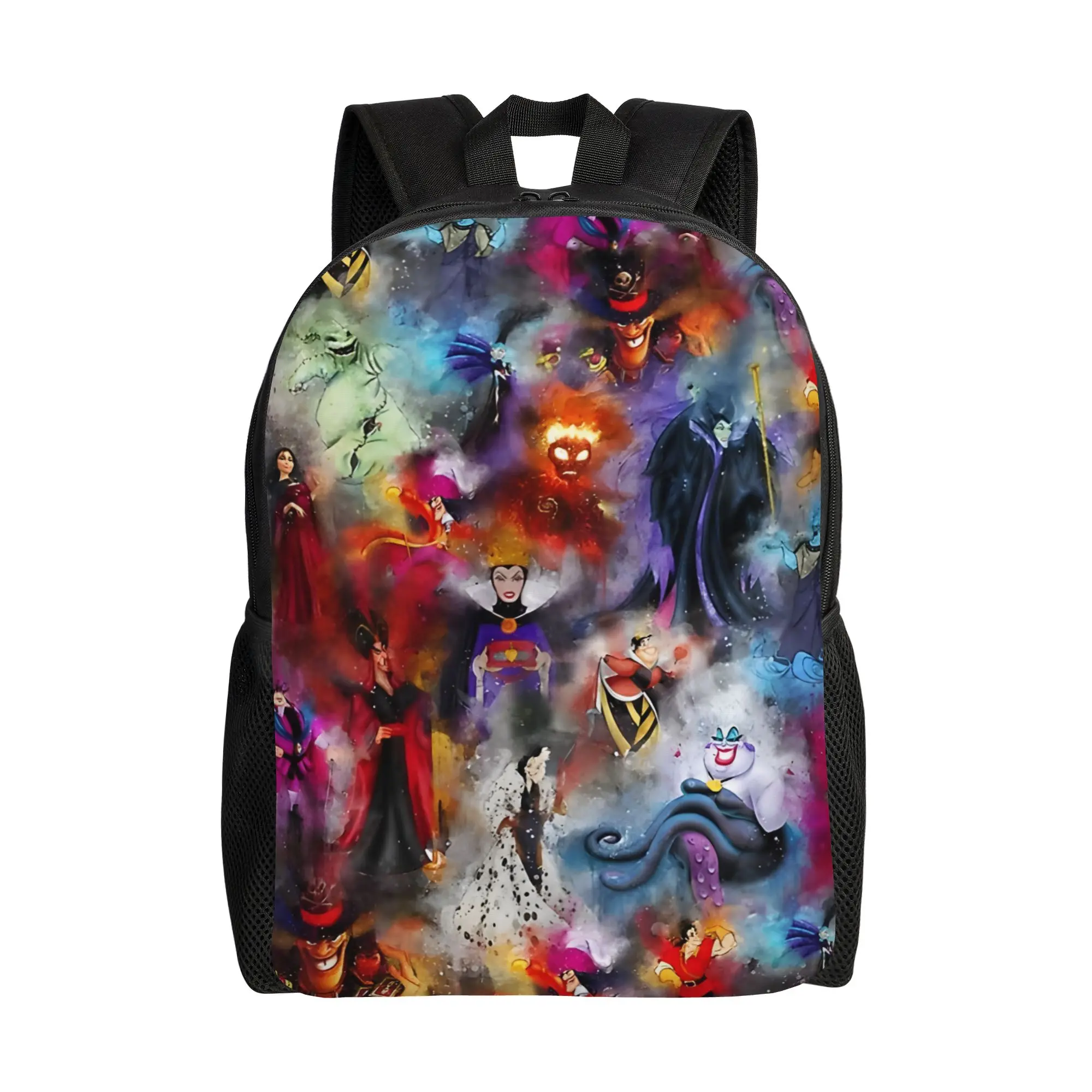 

Back to school season Multi-Function Watercolor Villains Photographic Print Schoolbag Walt Cartoon Female Laptop Bag Backpack