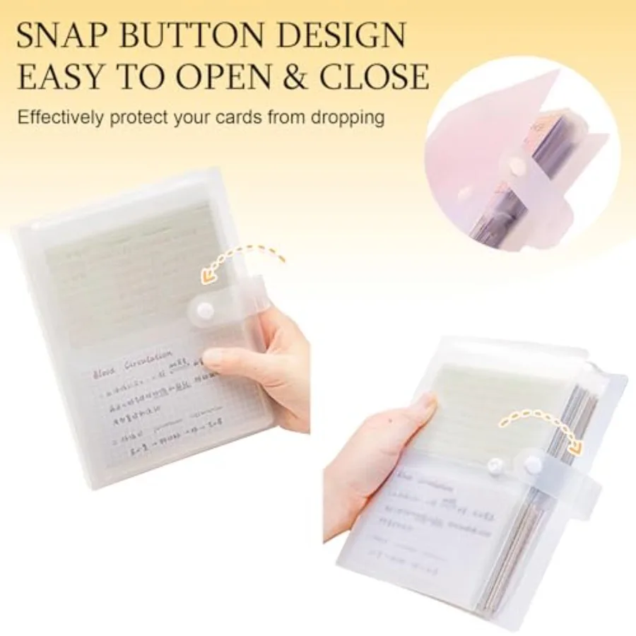 BetterJonny 3x5 Index Card Organizer Index Cards Clear Plastic Holder Organizer Pouches Book Recipe Card Holder Flash Cards Hol