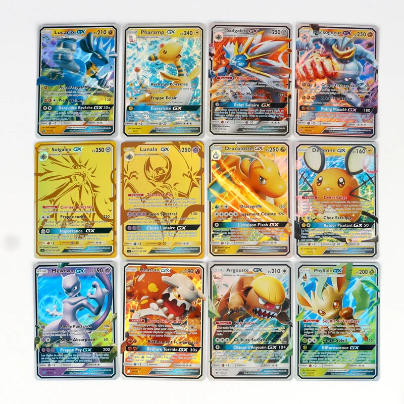 Pokémon TCG-tarjeta de batalla escarlata y violeta, Charizard EX GX TAG MEGA, versión francesa DIY, 100 piezas