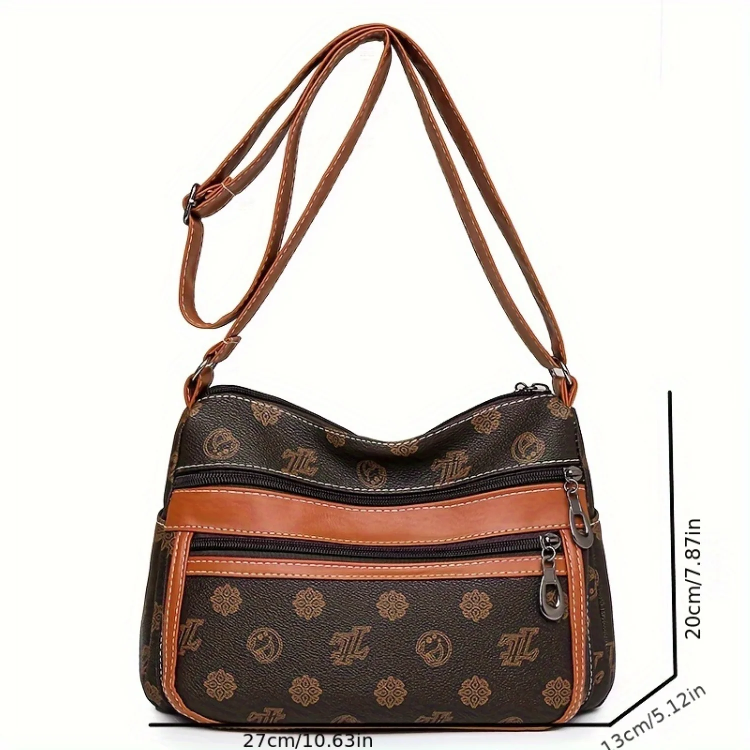 Retro Vintage Multi Layer Crossbody Bag, Women's Fashion Handbag & Purse