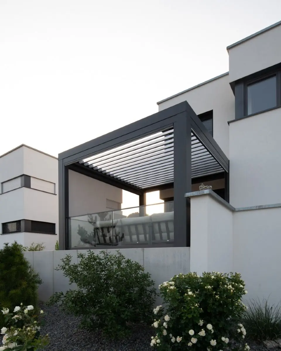 

Большой современный алюминиевый уличный павильон по индивидуальному заказу, готовые жалюзи с рамкой с порошковым покрытием 4x4 4x6, павильон