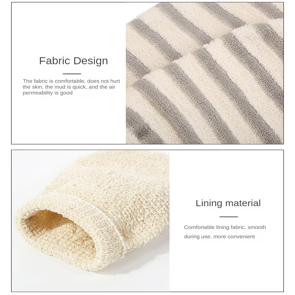 Bath Towel Gloves Dull Polish Fabric Comfortable Shower Scrub Exfoliator Double Sided Bath Gloves Double Sided Bath Gloves Tool