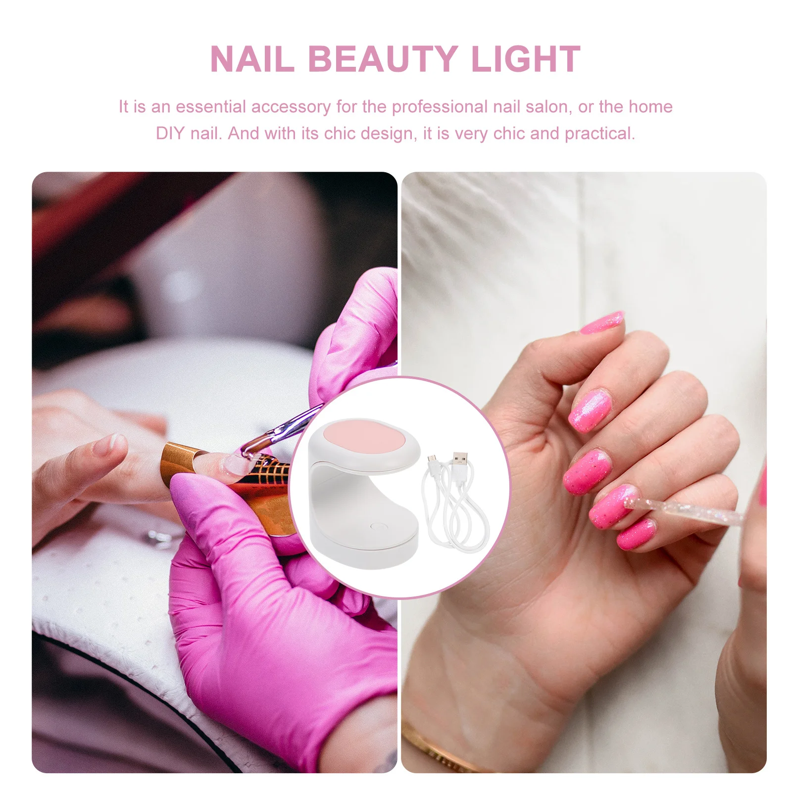 1 مجموعة مسمار أداة فنية شيك تصميم مانيكير مجفف الغراء السريع تجفيف المنزل صالون ملحق ضوء للأظافر مسمار الغراء الخبز مصباح #4
