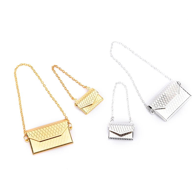 

1Pc Metal Chain Pack Doll Bag Miniature Shopping Handbag Clothes Accessories