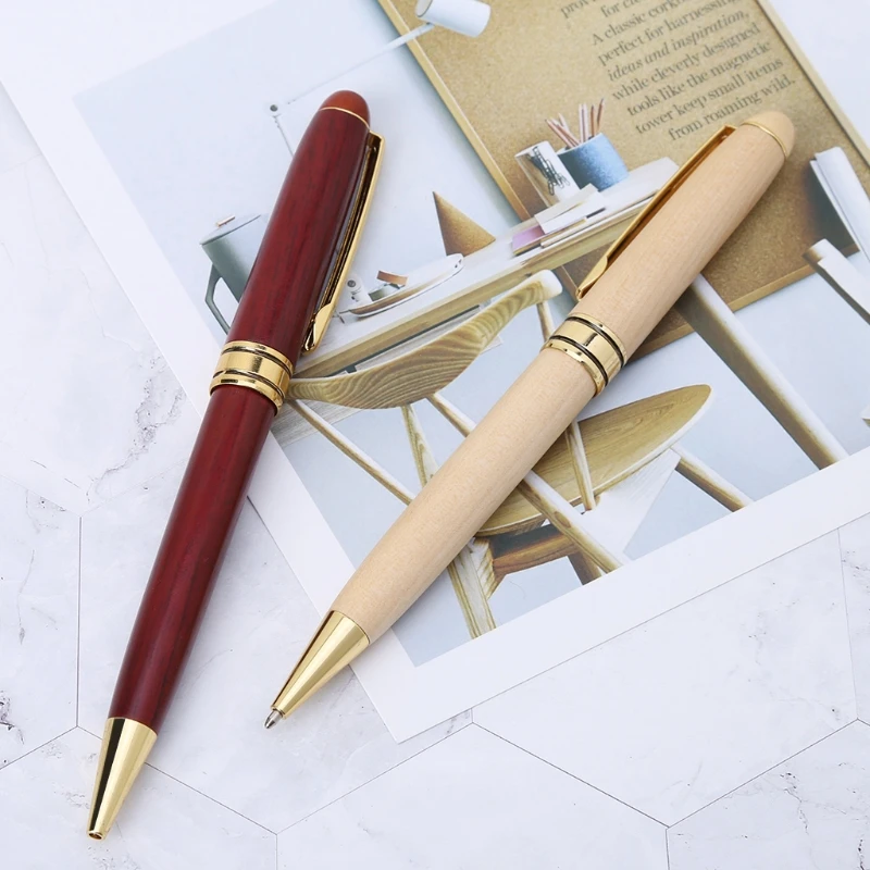 Handmade Twist Wood Ballpoint Pen School Student Stationary Office Writing Tool