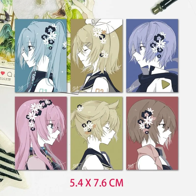 

Piapro Characters Small Card Hatsune Miku Kagamine Rin/Len Anime Peripheral Good-looking Avatar Card Photo Decorations 6 Sheets