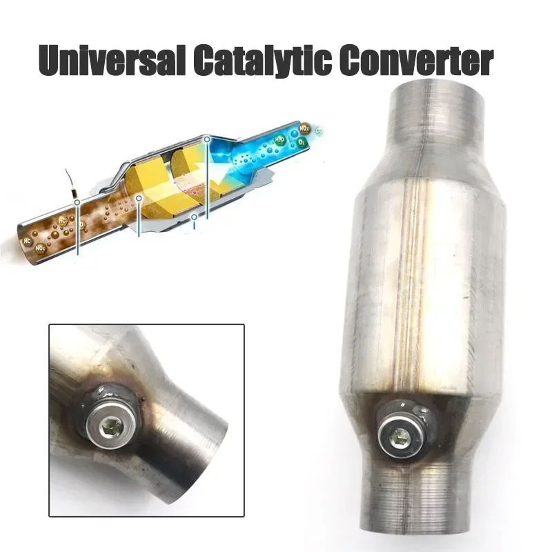 2'' 2.25'' 2.5'' 3" Universal Catalytic Converter 400 Cells High Flow Muffler Catalyst Converter Euro1 Round Stainless Steel