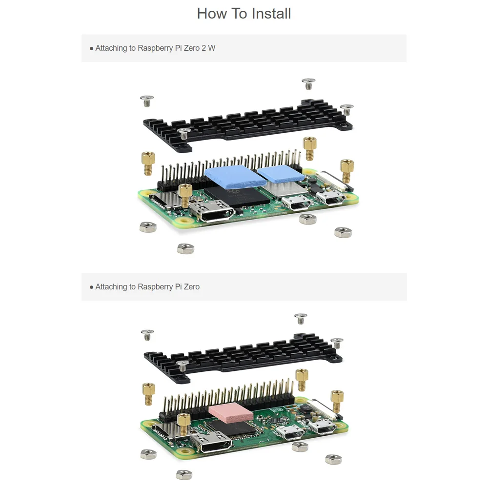 Disipador de calor de aluminio dedicado para Raspberry Pi Zero / Zero 2 W Series