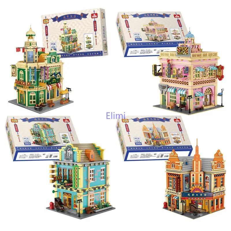 LOZ ブロック DIY 組み立ておもちゃ キャビンツリーシティハウス 木製ブリンケドス プラスチックブロック 女の子 新年ギフト クリスマスプレゼント