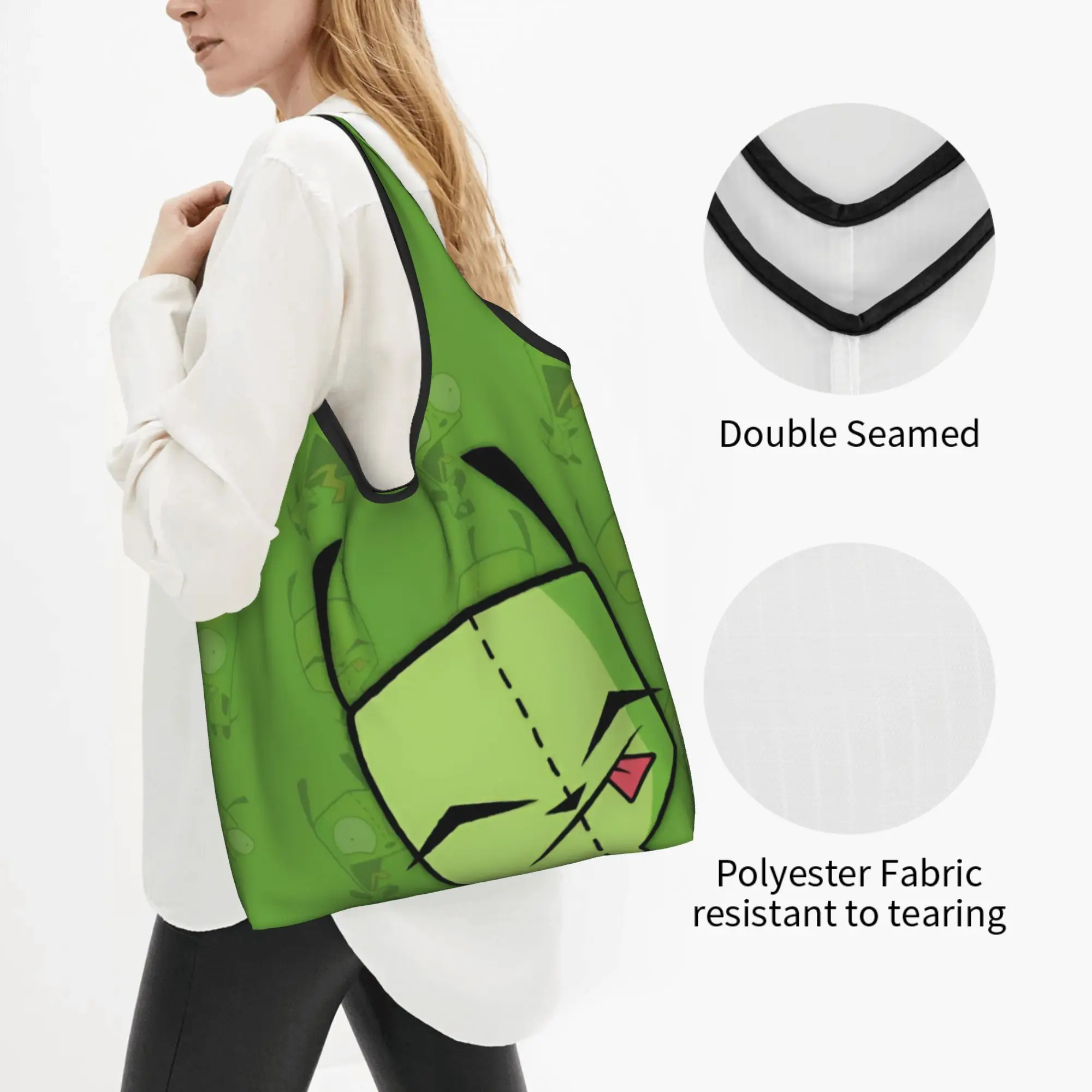 Z-Zims Cartoon Movie Grocery Shopping Bag Cute Shopper Tote Shoulder Bags Big Capacity Portable Japan Comic Handbag