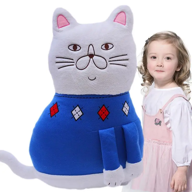 Cute Fluffy Japanese Cat Plush Toy Soft And Comfortable Stuffed Animal Plushie Huggable Throw Pillow Doll Toy Gift For Kids