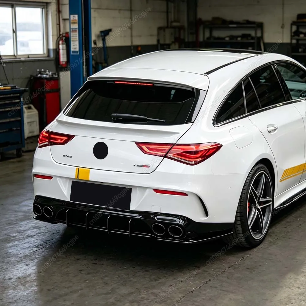 

For Mercedes Benz CLA Class C118 CLA35 CLA45 AMG 2020-2024 ABS Black Body Kits Rear Bumper Lip Diffuser Spoiler Splitter Tuning