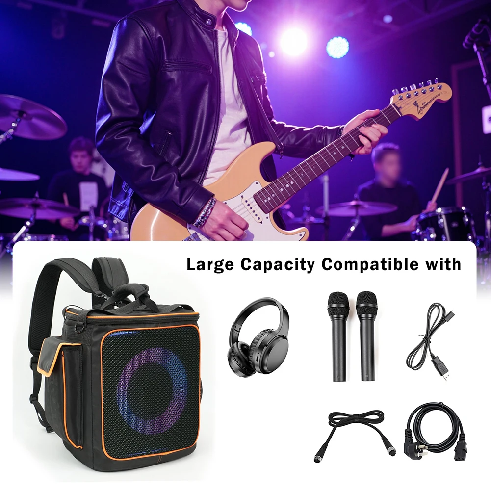 حقيبة تخزين حقيبة الظهر JBL Partybox2 EVA حقيبة مكبر صوت خارجية باللون الأسود مع أشرطة داخلية واسعة وقابلة للتعديل #3