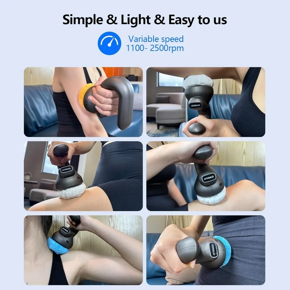 جديد - مدلك تخفيف مداري صغير احترافي محمول باليد، جسم مناديل عميقة قابل للتعديل متعدد السرعات والاهتزاز - الأفضل #4