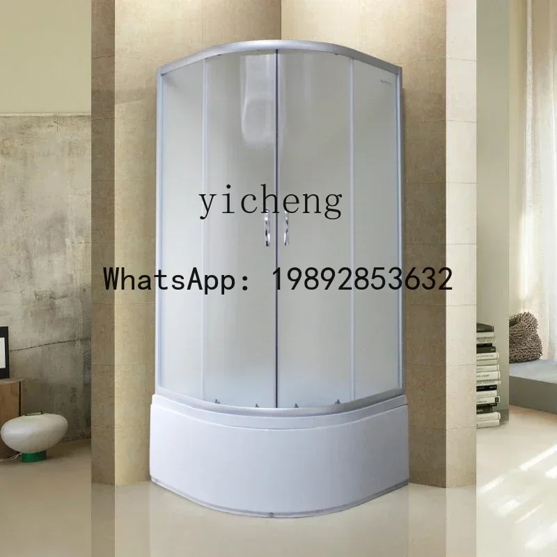 A2-2 shower room toilet bath room bathroom partition glass door arc fan with bottom basin