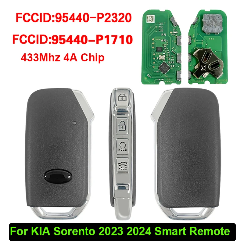 

CN051370 для KIA Sorento 2023 2024 умный дистанционный ключ 4 кнопки 433 МГц 4A чип номер детали 95440-P2320 95440-P1710