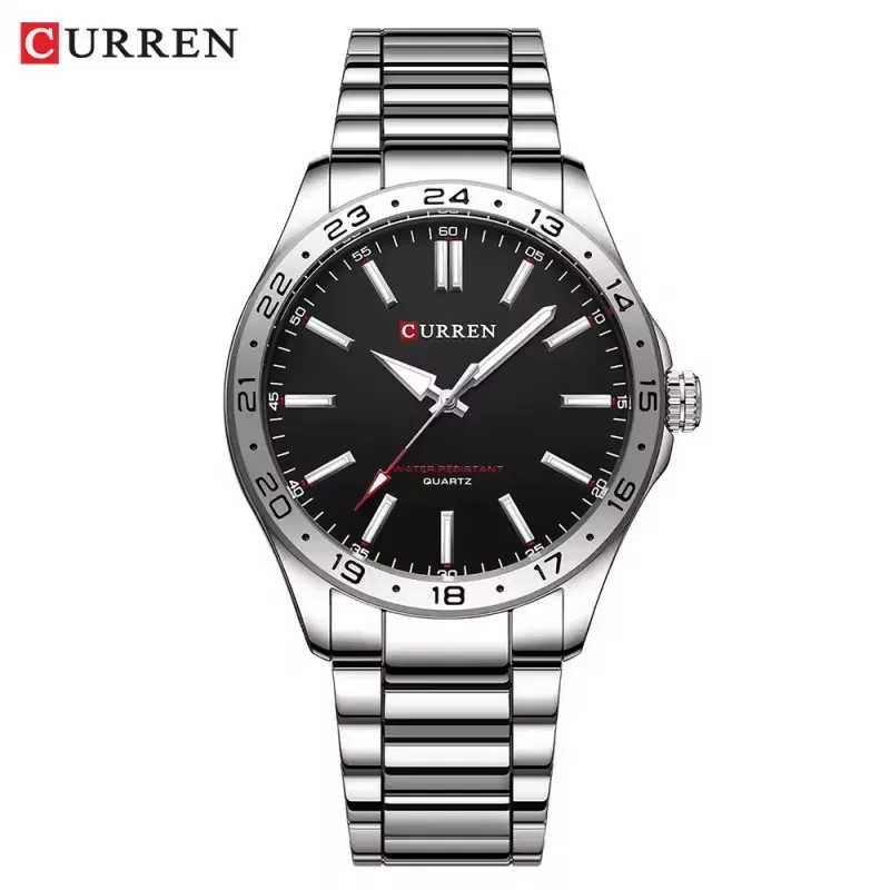 

CURREN 8452, модные мужские кварцевые часы, роскошные стальные полоски, водостойкий ночник, мужские часы для отдыха, подарки, relogios masculino