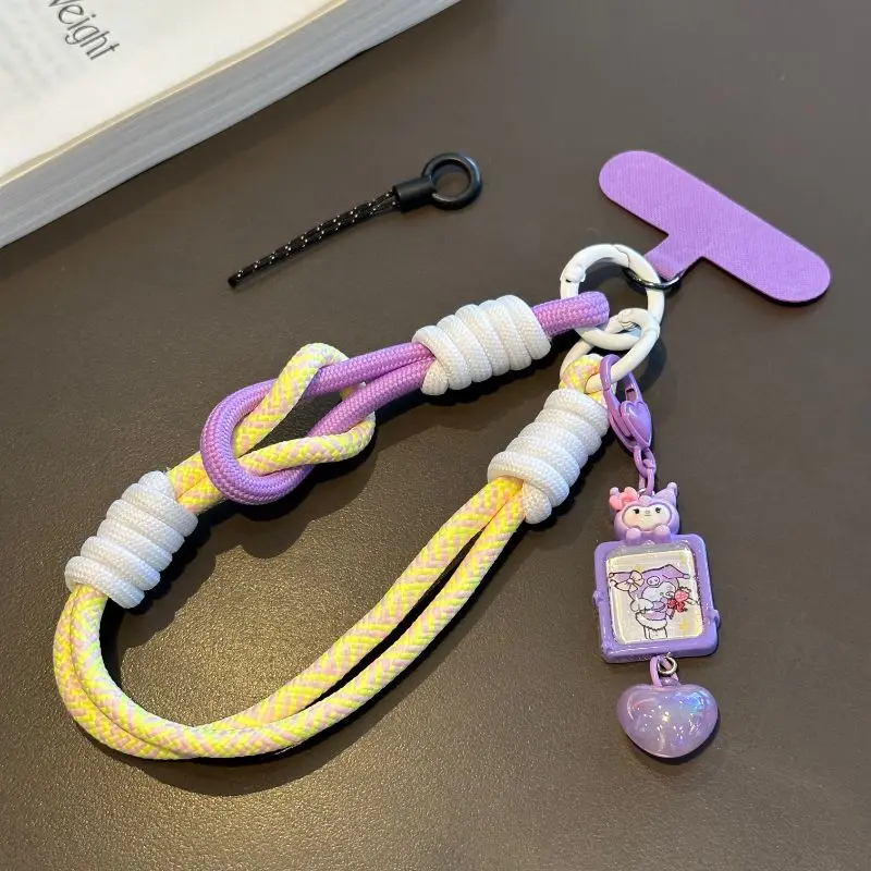 สายคล้องโทรศัพท์ลายการ์ตูนซานริโอ้ เฮลโล คิตตี้ คุโรมิ มายเมโลดี้ น่ารัก สไตล์คาวาอี้ สำหรับสาวๆ พร้อมพวงกุญแจกันหล่น