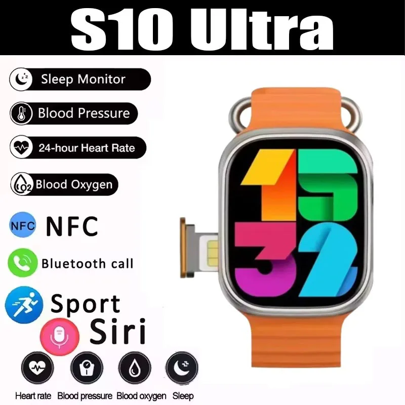 

Горячая серия 4G All Network S10 Ultr SmartWatch Android Операционная система GPS Карта GooglePlay YouTube Шагомер Трекер сна SIM-карта