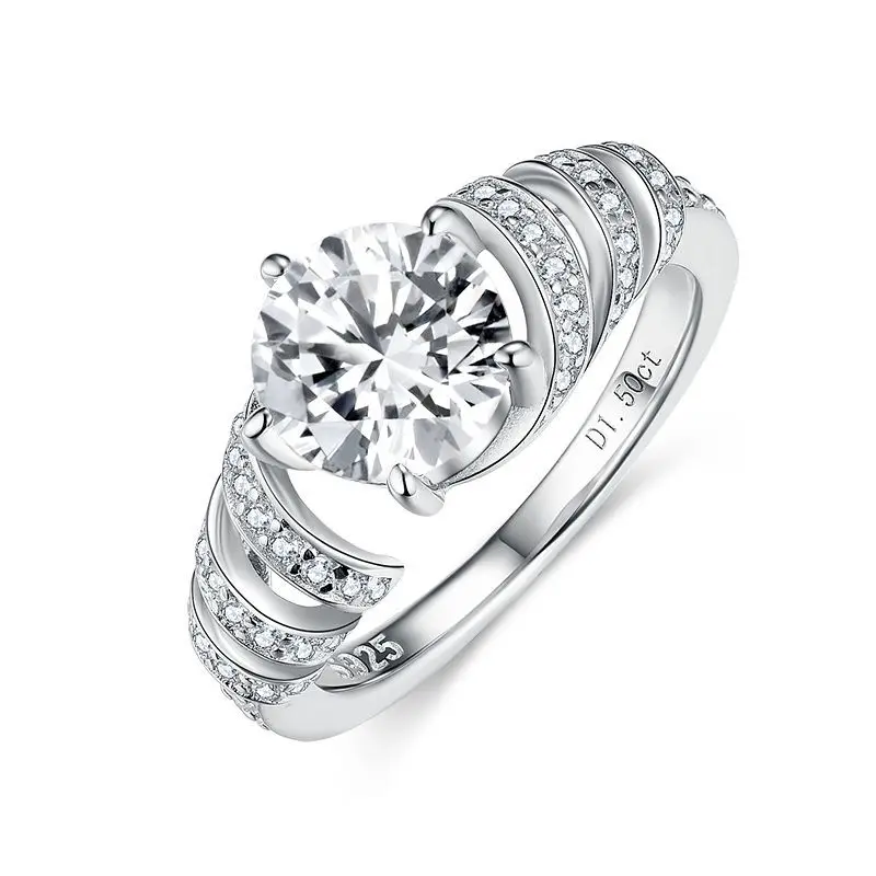 

Unique Real Moissanite Luxury Ring 1.5 Carat Diamond Fancy Wedding Rings For Women Designer 925 Sterling Silver Fine Jewelry