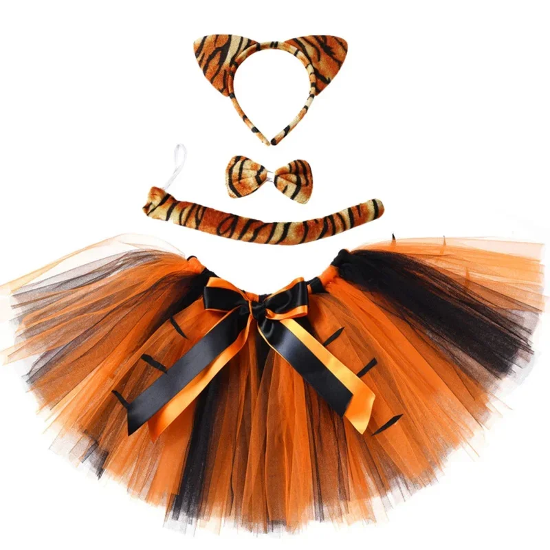 

Wild Tiger Fluffy Tutu Skirt for Girls Baby Girls Tiger Costume Kids Birthday Party Tutus Halloween Animal Costume Newborn-14Y T