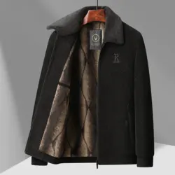 Men Winter Thermal Jacket Wool Liner Brand Business Casual Warm Woolen Blends Jacket Coat Fur Turn-down Collar Male Jackets