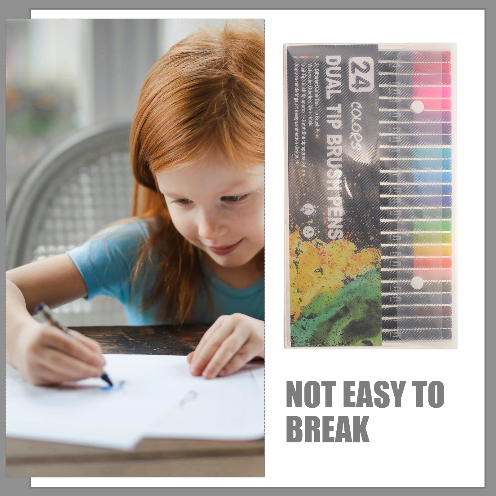 

24 Colors Ended Water Based Paint Markers Children Art Supplies Fine Tip Coloring Pens Journaling Paint Markers Set