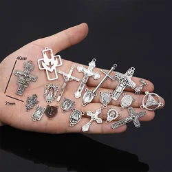 20 models/religious jewelry Christ Jesus Jesus cross pendant rosary connector three-hole rosary connector/10 pieces