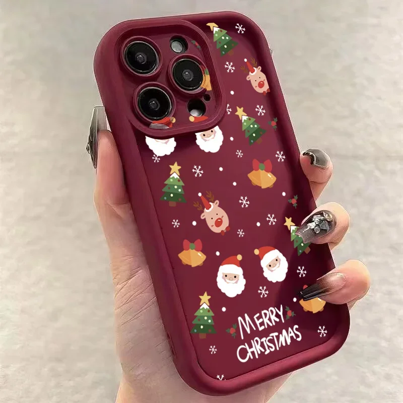 Christmas Santa Elk Phone Case for Samsung Galaxy A56 A55 A36 A35 A26 A25 A15 5G A24 A23 A22 A52 A71 A72 4G Silicone Back Cover