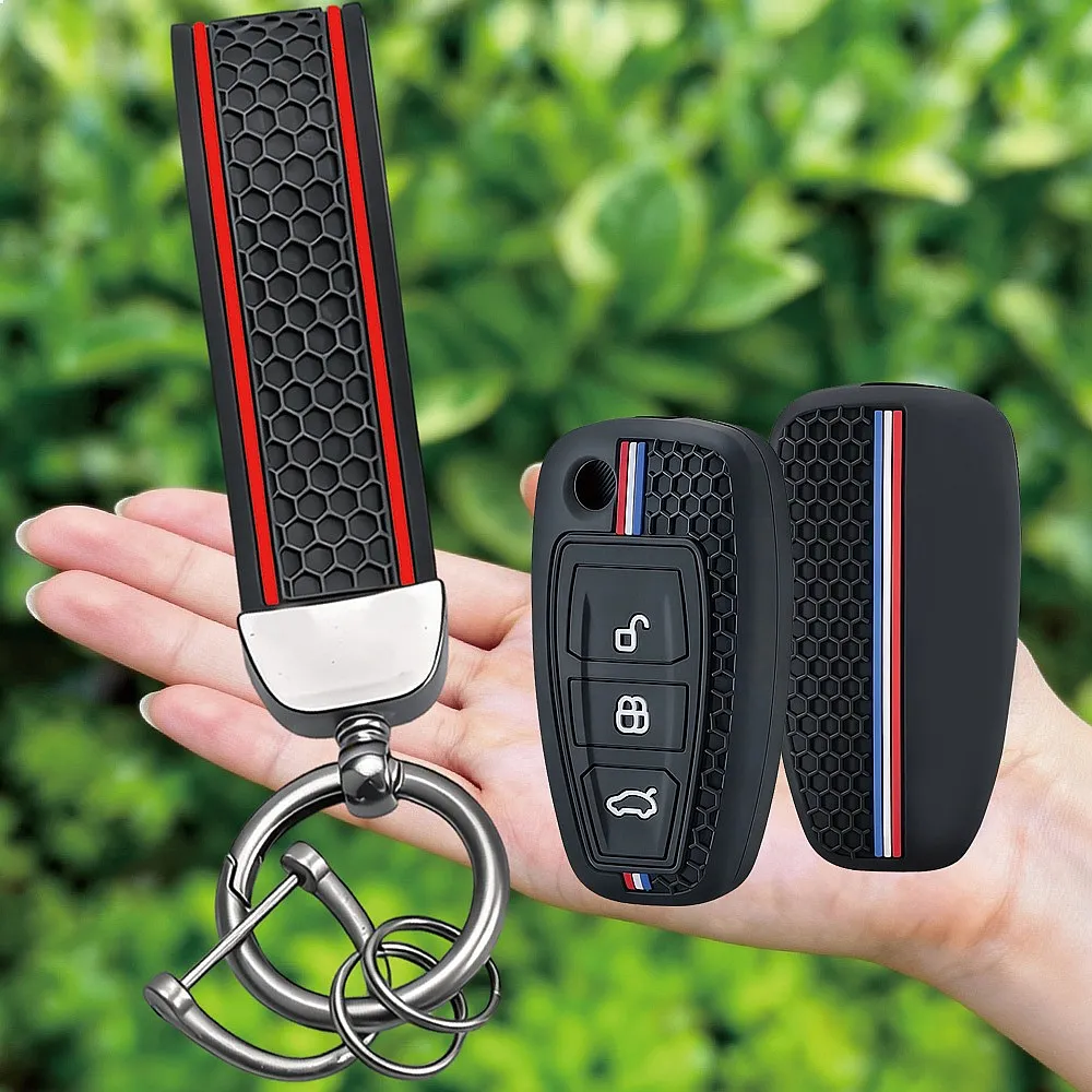 3 Button Silicone Car Remote Key Fob Shell Cover Case For Ford Ranger C-Max S-Max Focus Galaxy Mondeo Transit Tourneo Custom
