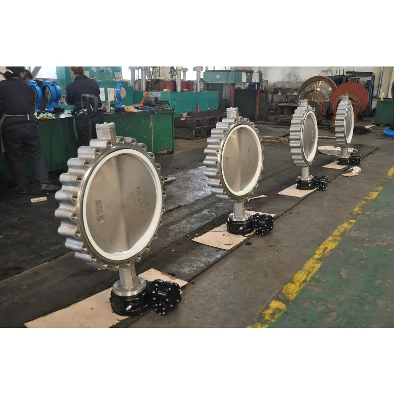 DN50-600 Hanging Lug Butterfly Valve Worm Gearbox Operator Stainless Steel Butterfly Valve with Threaded Hole