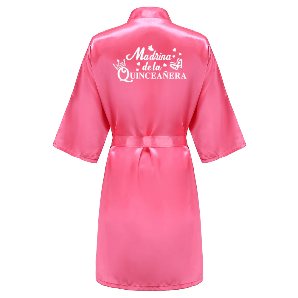 Mis15 Años Robe 15 Years Girl Birthday Party Robes Quinceanera Robe Mis XV Bathrobe Silkly Nightgown image 3