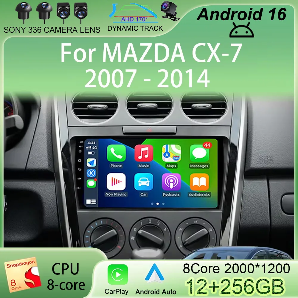 

Автомагнитола Android 16 DSP с GPS-навигацией и мультимедиа для MAZDA CX-7 (2007-2014), без 2DIN