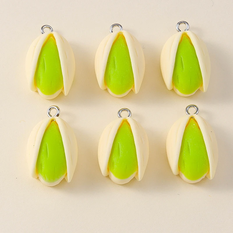 

20pcs Cute Simulation Food Nut Pistachio Charms Pendants for Jewelry Making Earrings Necklaces Bracelets DIY Crafts Accessories