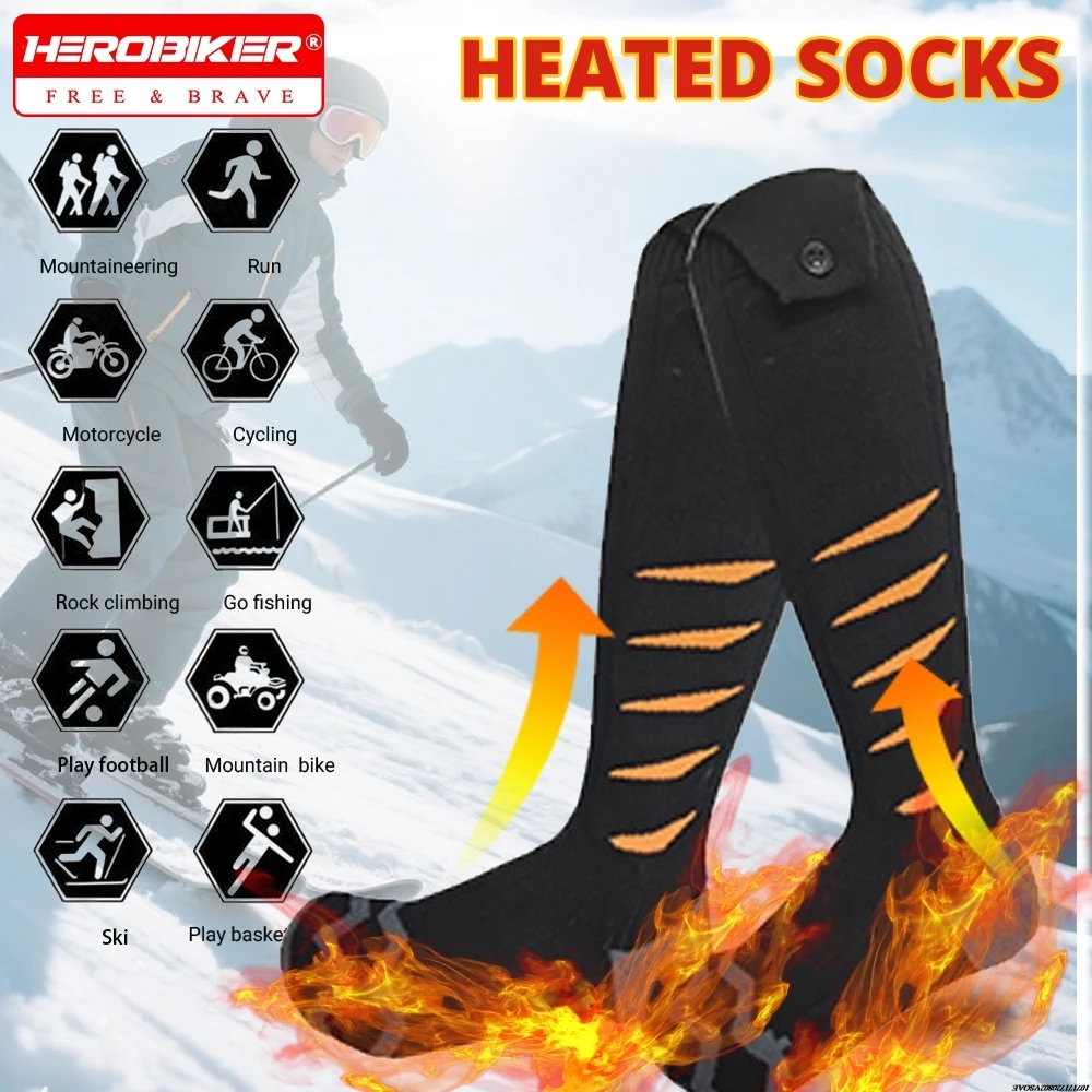 

﻿Winter Heated Sock APP Remote Control Thermal with Warmer Foot Rechargeable Battery Stocking Electric Heating Ski Socks Sports