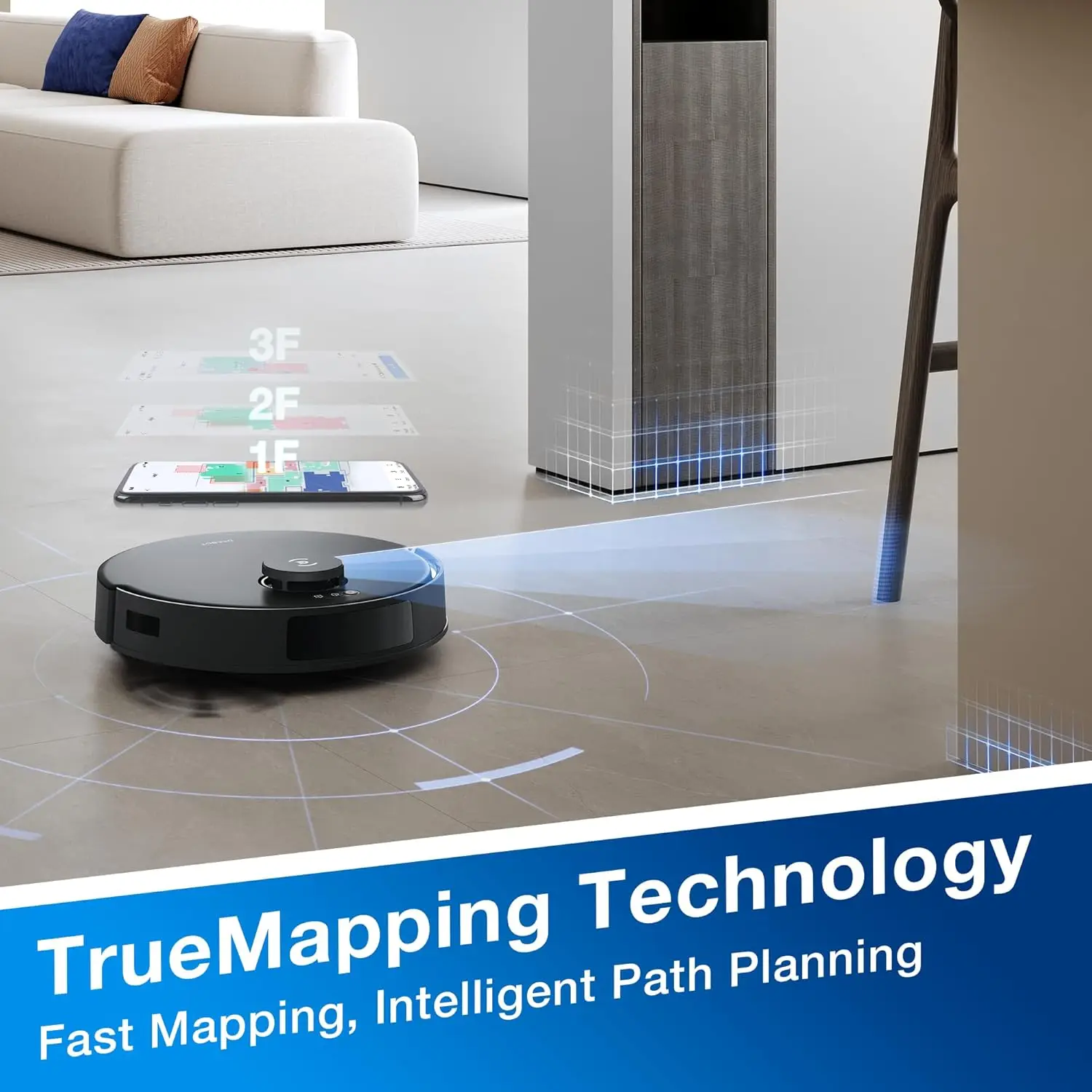 DEEBOT N20 Robot Vacuum Cleaner and Mop,8000Pa Strong Suction, ZeroTangle Brush, 300 Minutes Runtime,TrueMapping