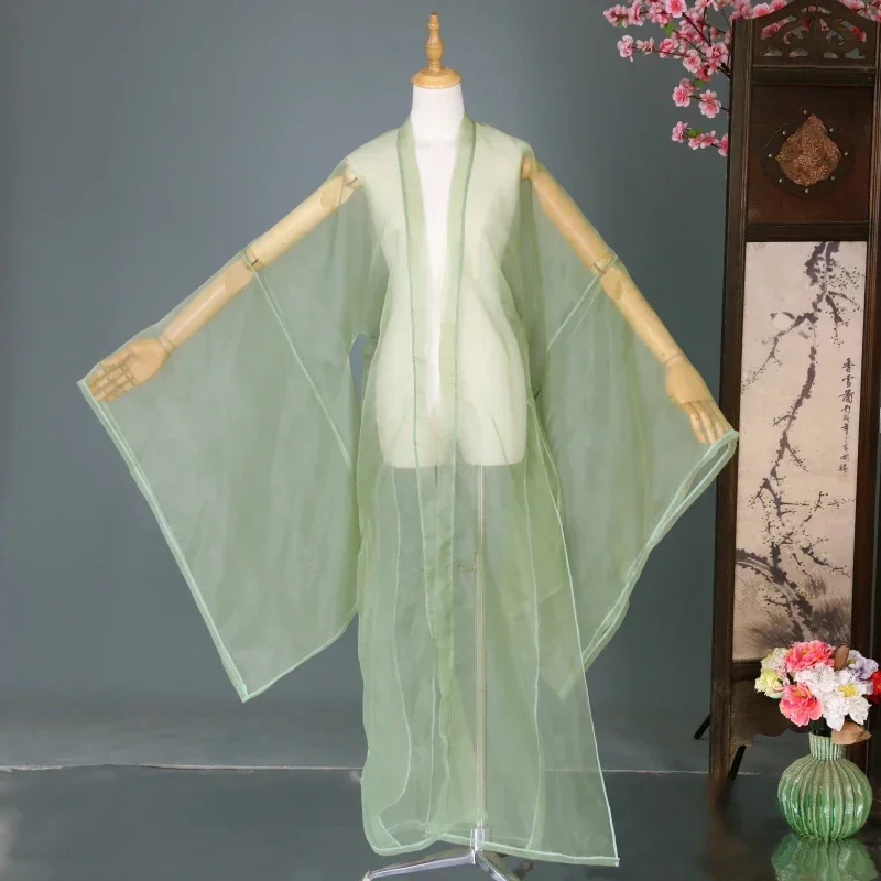 Women Fairy Hanfu Clothing Chiffon Cloak Overcoat Women Hanfu Cardigan Wide Sleeve Coat Chinese Festival Classical Dance Costume