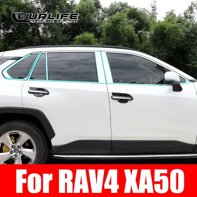 304 Stainless steel Exterior Window Sill Lid Trims for toyota RAV4 XA50 XA 50 2020 2021 2022 2023 2024 Car Styling Accessories