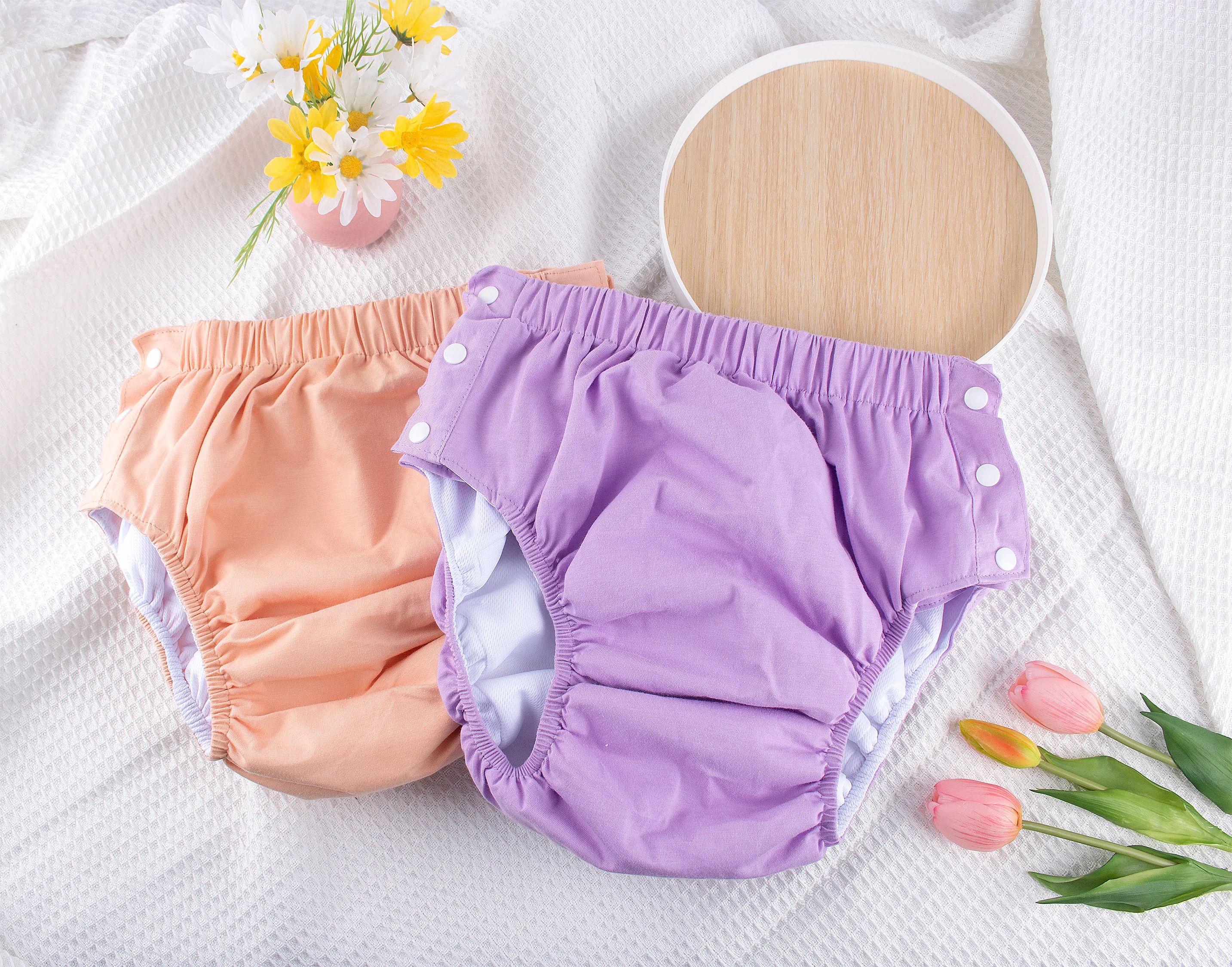 1Pc 코튼 컴포트 성인 기저귀 바지 환자, 노인 남성 및 여성 요실금 바지를위한 대형 빨 수있는 천 기저귀