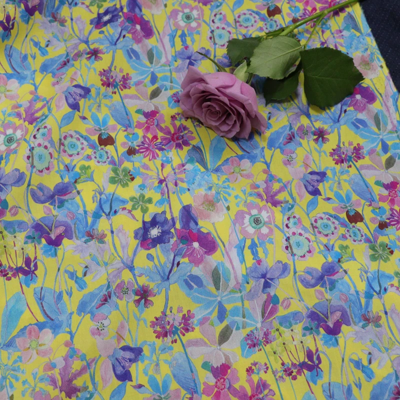 Proposal Floral 100% Cotton 80S Like Liberty Fabric Digital Printing For Sewing Cloth Dresses Skirt Kids Designer Tissus Tissu