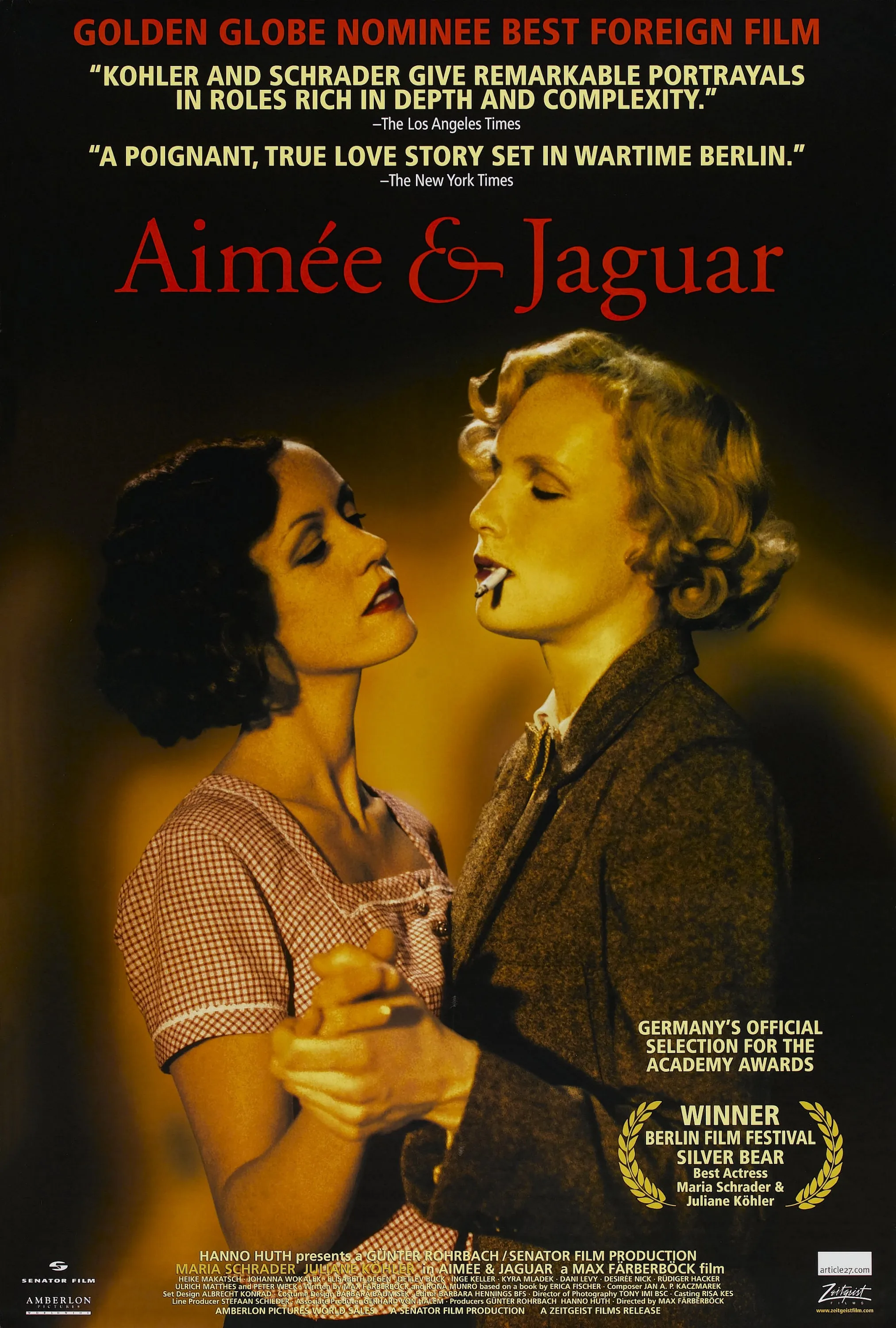 Movie Aimée & Jaguar (1999) Poster Printing Home Decor Wall Art Painting