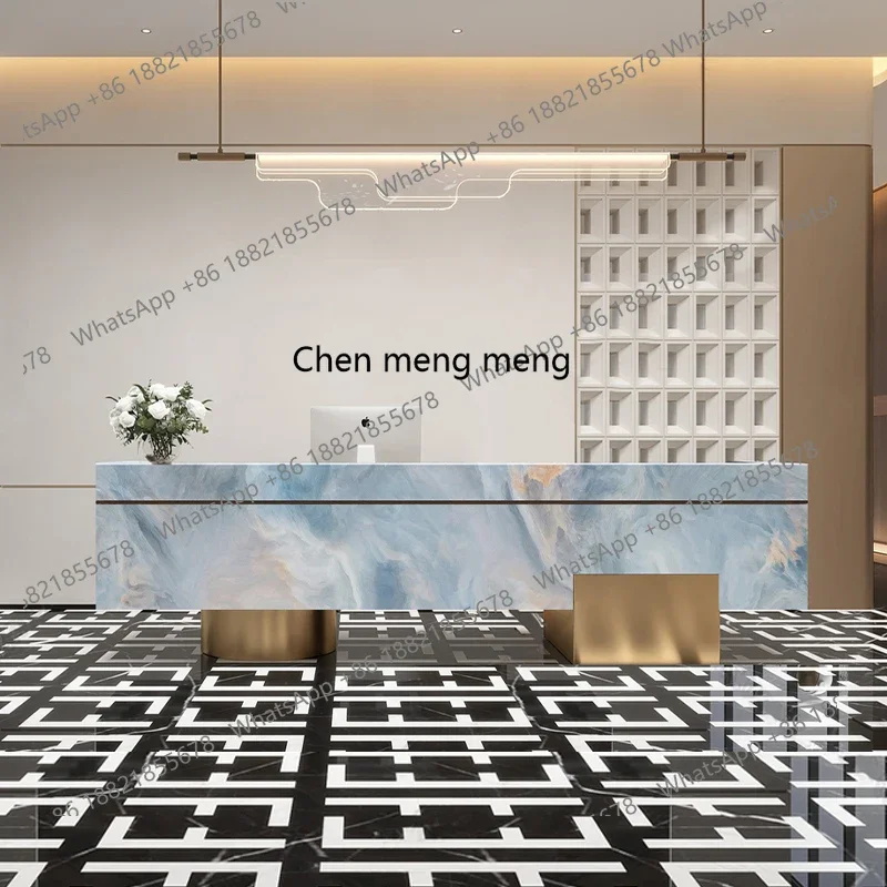 cc182회사 호텔 프론트 데스크, 영업부, 사무실 접수대, 미용실 계산대, 라이트 럭셔리 바 테이블