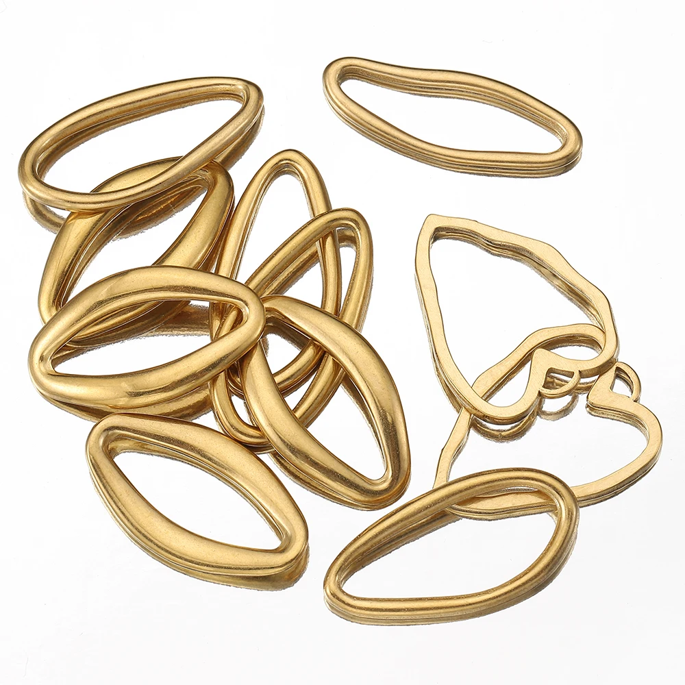 5 pezzi in acciaio inossidabile con castone irregolare, connettori pendenti con ciondoli color oro vuoto per orecchini fai da te, collane, creazione di gioielli